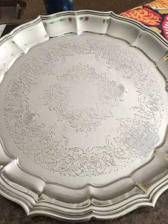 English Flutes (Silverplate, Hollowware) 10" Round Tray