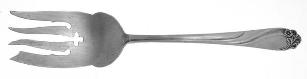 Enchanted Rose (Sterling, 1954) Large Solid Cold Meat Serving Fork