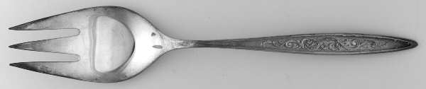 Esperanto (Silverplate, 1967) Large Solid Cold Meat Serving Fork by International Silver