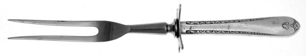 Exquisite (Silverplate, 1940) Small Steak Carving Fork with Stainless Prongs