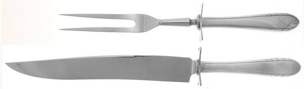 First Lady (Silverplate, 1933) Small Stainless Blade 2-Piece Steak Carving Set