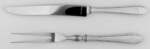 First Lady (Silverplate, 1933) Small 2-Piece Steak Carving Set w/Stainless Blade by International Silver