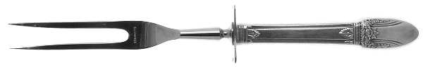 First Love (Silverplate, 1937) Small Steak Carving Fork with Stainless Prongs
