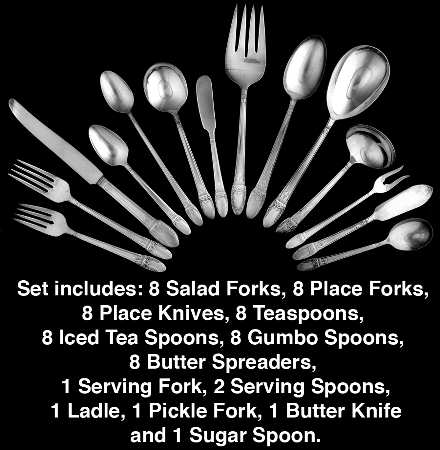 First Love (Silverplate, 1937) 63 Piece Set