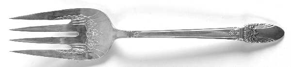 First Love (Silverplate, 1937) Large Solid Cold Meat Serving Fork
