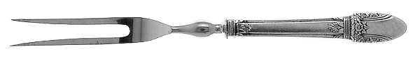 First Love (Silverplate, 1937) Small Steak Carving Fork with Stainless Prongs