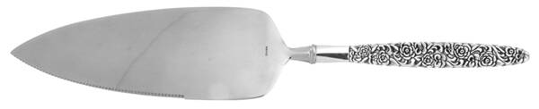 Floral Bouquet-Silver Bouquet (Silverplate) Pie Server with Serrated Stainless Blade HC