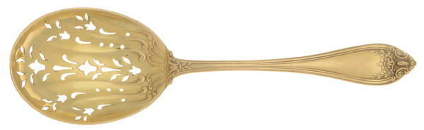 Florence (Sterling, 1903) Ice/Nut/Pea Serving Spoon w/Gold Vermeil