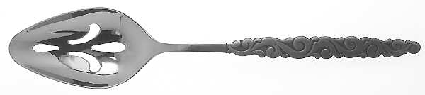 Florentine Scroll (Stainless) Pierced Tablespoon (Serving Spoon)