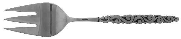 Florentine Scroll (Stainless) Medium Solid Cold Meat Serving Fork