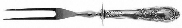 Fontaine (Sterling, 1924, No Monograms) Small Steak Carving Fork with Stainless Prongs