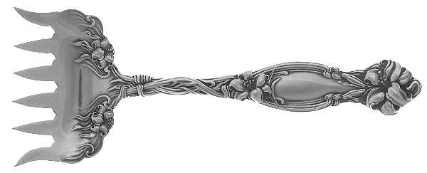 Frontenac (Sterling, 1903) Large Solid Tined Sardine Serving Fork