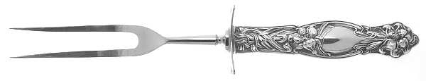 Frontenac (Sterling, 1903) Lg Carving/Roast Fork-Stn Prong w/Sterling Guard