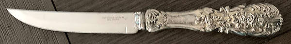 French Rose (Silverplate) Individual Steak Knife Hollow Handle
