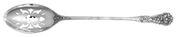 French Rose (Silverplate) Solid Pierced Serving Spoon, Oversized