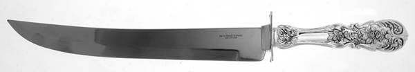 French Rose (Silverplate) Large Stainless Blade Roast Carving Knife