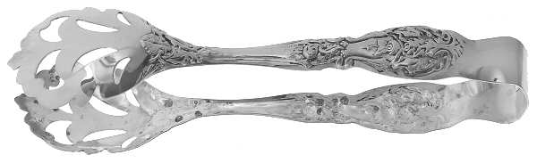 French Rose (Silverplate) Large Ice Serving Tongs by International Silver