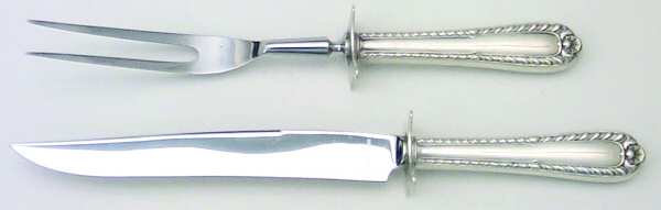Gadroon (Sterling, 1933) 2 Piece Small Carving Set W/ Sterling Guard