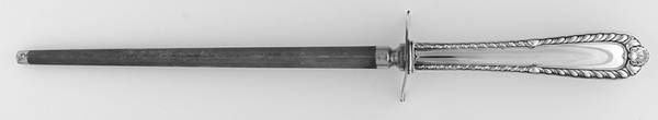 Gadroon (Sterling, 1933) Large Knife Sharpener-Steel Rod w/Sterling Guard