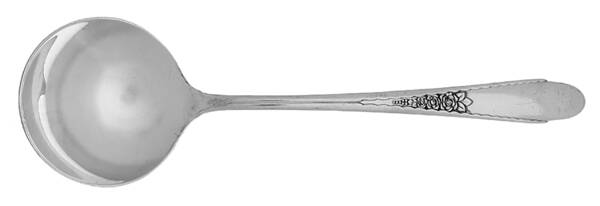 Gardenia (Silverplate, 1941) Round Bowl Soup Spoon (Bouillon) by International Silver