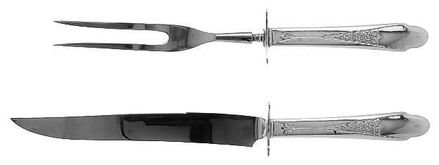 Gardenia (Silverplate, 1941) Small Stainless Blade 2-Piece Steak Carving Set
