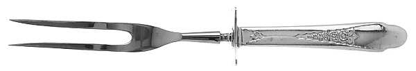 Gardenia (Silverplate, 1941) Small Steak Carving Fork with Stainless Prongs