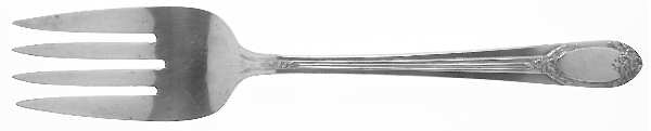 Garland-Rapture (Silverplat 1937) Medium Solid Cold Meat Serving Fork by International Silver