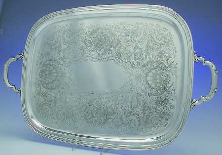 Georgian Court (Silverplate, Hollowware) Large Silverplate Waiter Tray