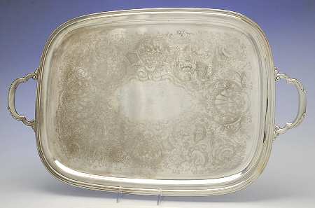 Georgian Castle (Silverplate, Hollowware) Large Silverplate Waiter Tray