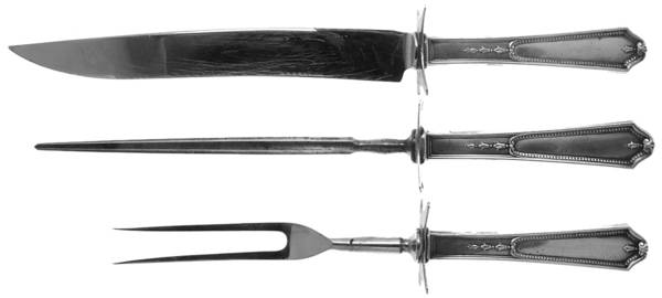 Georgian Maid (Sterling, 1923) Large 3-Piece Roast Carving Set w/ Stainless Blade