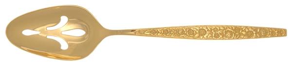 Golden Carino (Gold Electroplate) Pierced Tablespoon (Serving Spoon)