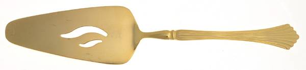 Gold Cascade (Gold Electroplate) Solid Pierced Pie Server