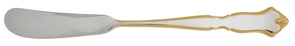 Golden Chadwick (Silverplate, Gold Accent, 1975) Flat Handle Butter Spreader