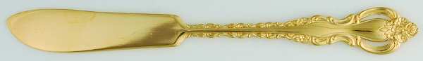 Golden Countess (Gold Electroplate, 1978) Flat Handle Butter Spreader by International Silver
