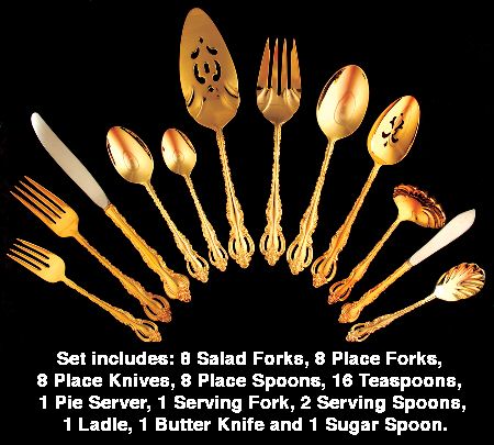 Golden Countess (Gold Electroplate, 1978) 55 Piece Set