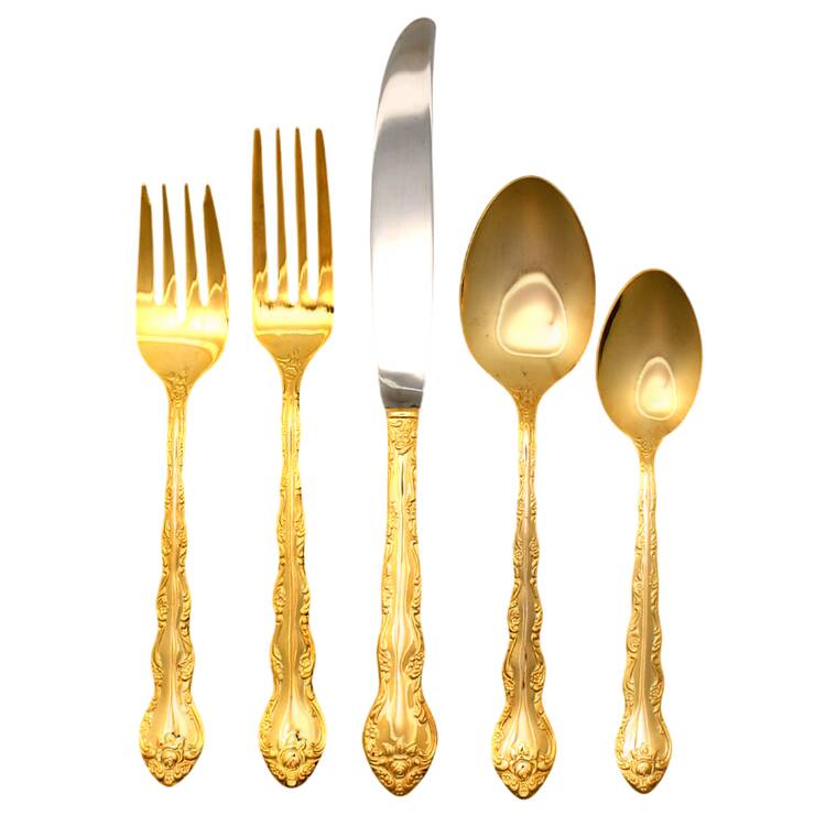 Golden Classic Rose (Gold Electroplate) 5 Piece Place Setting