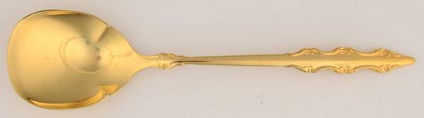 Golden Empress (Gold Electroplate, Deepslv) Sugar Spoon