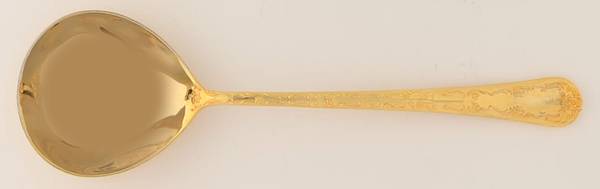 Golden Enchanted Rose (Gold Electroplate) Solid Serving Spoon