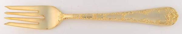 Golden Enchanted Rose (Gold Electroplate) Individual Salad Fork