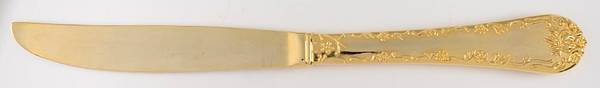 Golden Enchanted Rose (Gold Electroplate) Modern Solid Knife by International Silver