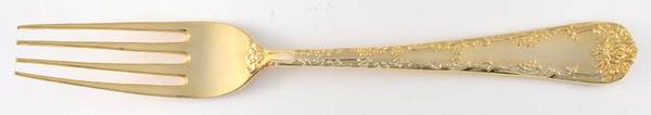 Golden Enchanted Rose (Gold Electroplate) Fork by International Silver