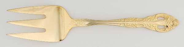 Golden Felice (Gold Electroplate) Medium Solid Cold Meat Serving Fork