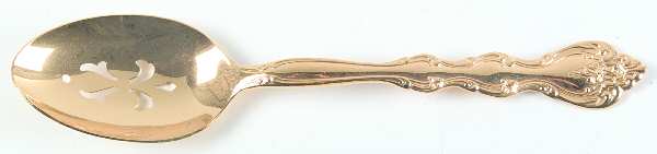 Golden Interlude (Gold Electroplate) Pierced Tablespoon (Serving Spoon)