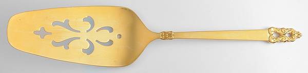 Golden King Frederick (Gold Electroplate) Solid Pierced Pie Server