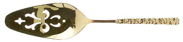 Golden Love-Precious Flower (Gold Electroplate) Solid Pierced Pie Server