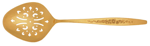 Golden Laurel Mist (Gold Electroplate) Casserole Spoon with Pierced Bowl HC