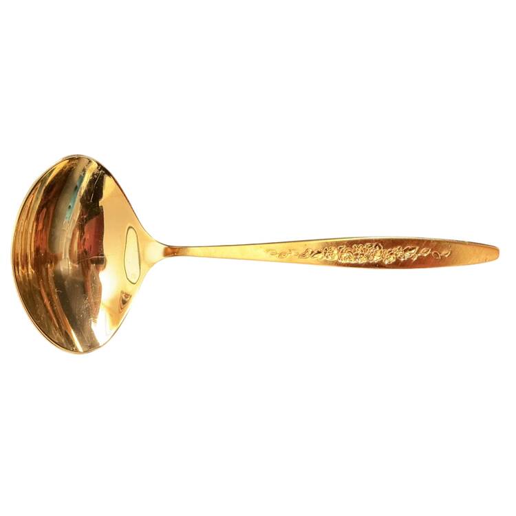 Golden Laurel Mist (Gold Electroplate) Solid Gravy Ladle