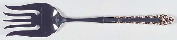 Golden La Strada (Sterling, 1972) Large Stainless-Tine Cold Meat Serving Fork