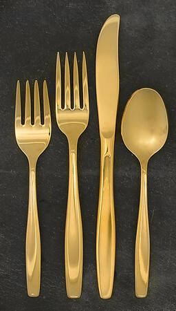 Golden Modern Living (Gold Electroplate) 4 Piece Place Setting