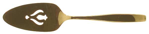 Golden Modern Living (Gold Electroplate) Pierced All Stainless Pie Server